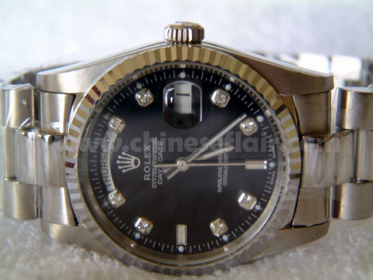 Rolex Day-Date Men Diamond Hour Markers Watch Replica